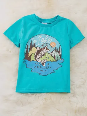 The Lake Is Calling Tee: Aqua