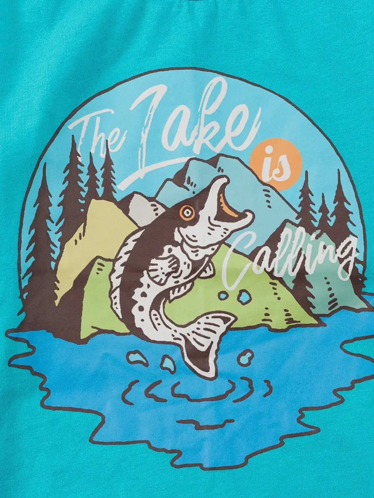 The Lake Is Calling Tee: Aqua