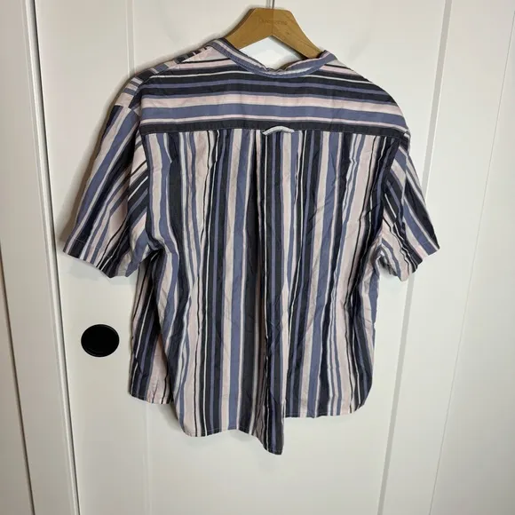 The Sleep Shirt 100% Cotton Striped Short Sleeve Shirt One Size