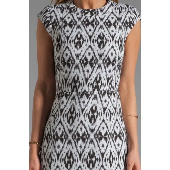 Theory Andes Orinthia Graphic Jacquard Dress Black &amp; White Mini Dress 4