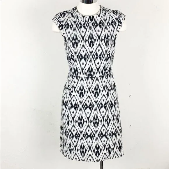 Theory Andes Orinthia Graphic Jacquard Dress Black &amp; White Mini Dress 4