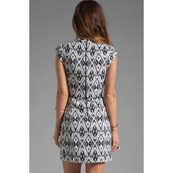 Theory Andes Orinthia Graphic Jacquard Dress Black &amp; White Mini Dress 4