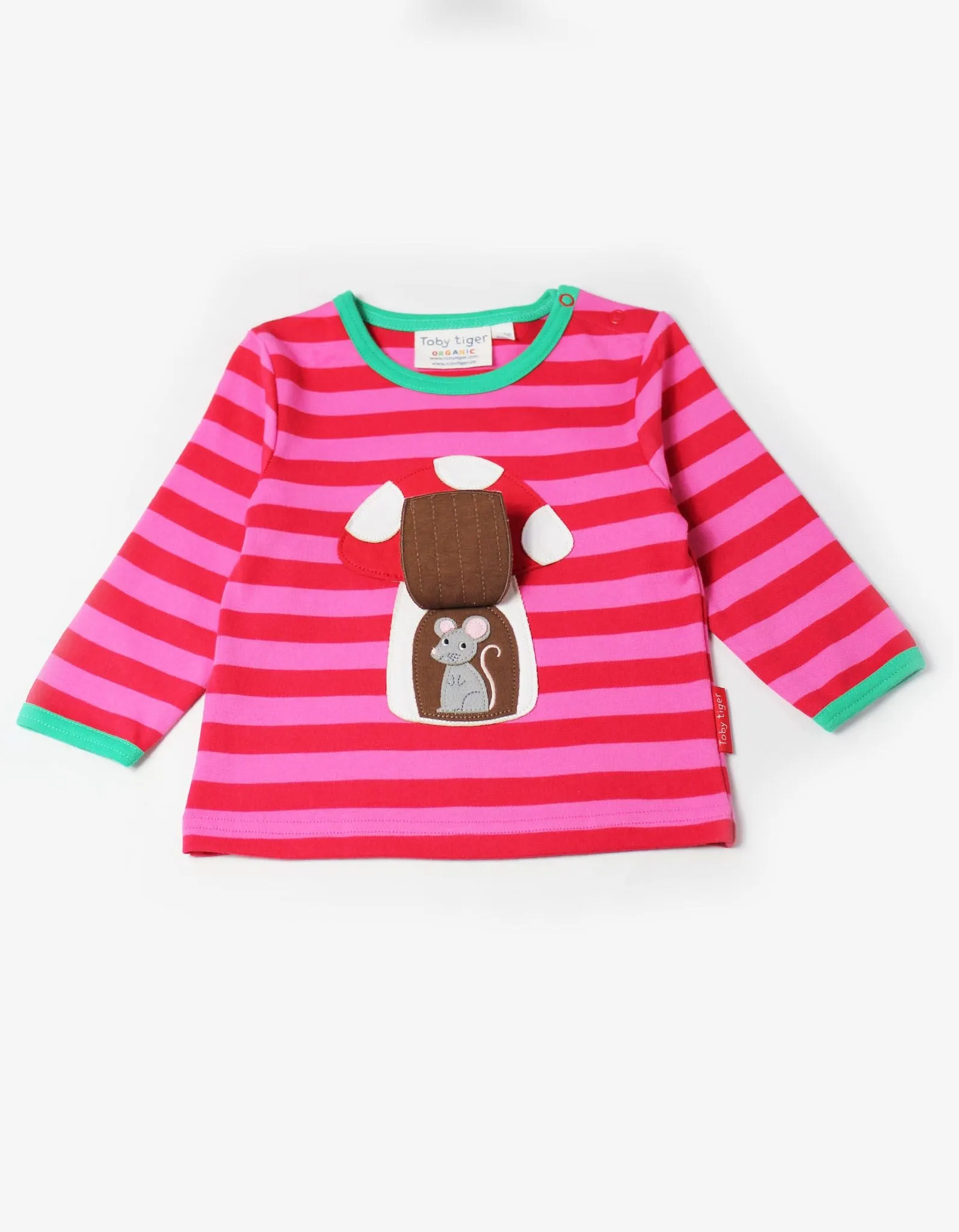 Toby Tiger Mouse & Mushroom Applique T-Shirt