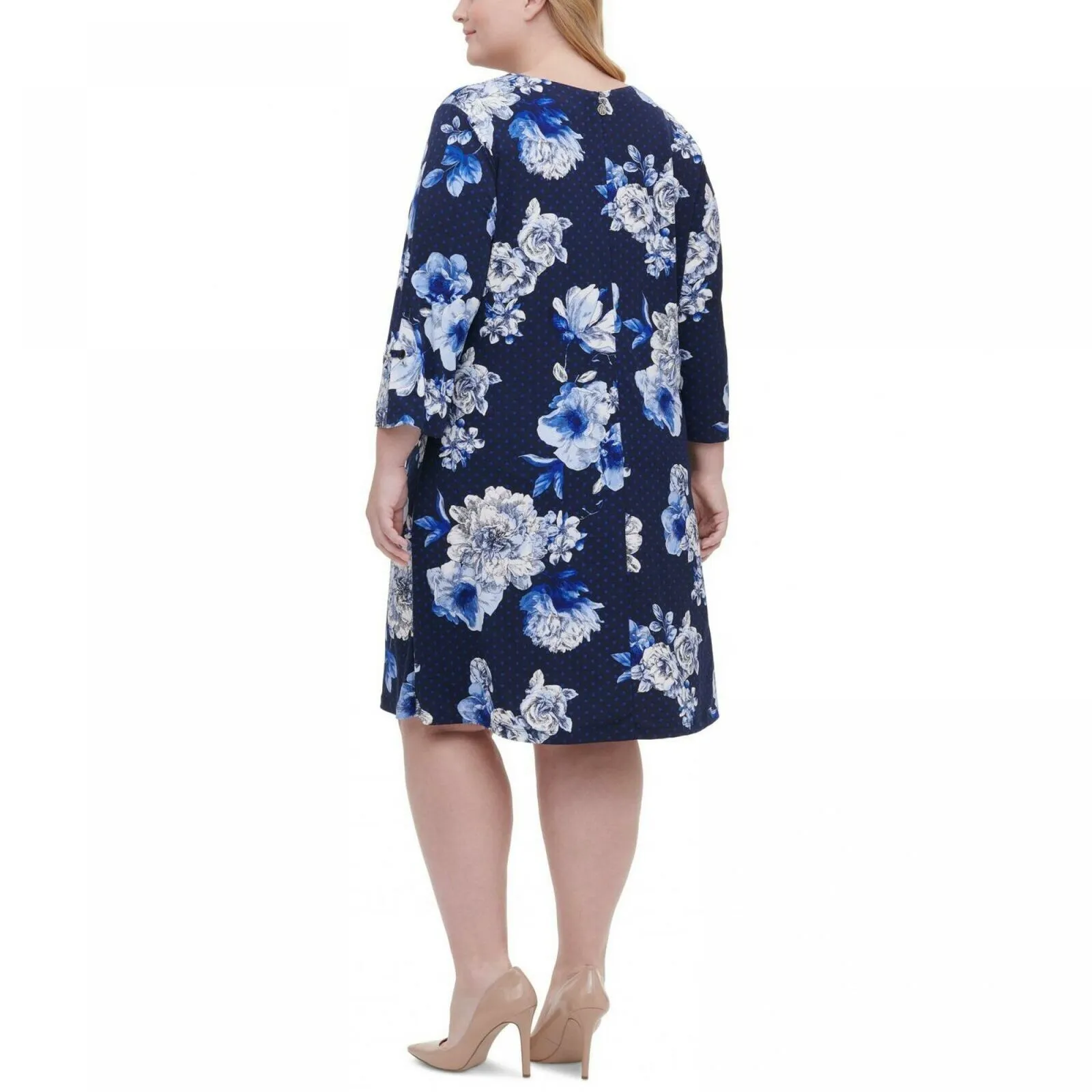 Tommy Hilfiger Women's Plus Size Floral Print Grommet Sleeve Dress