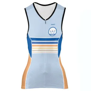 Tri the Wildwoods Women's 3/4 Zip Performance Tri-Top - Lt. Blue