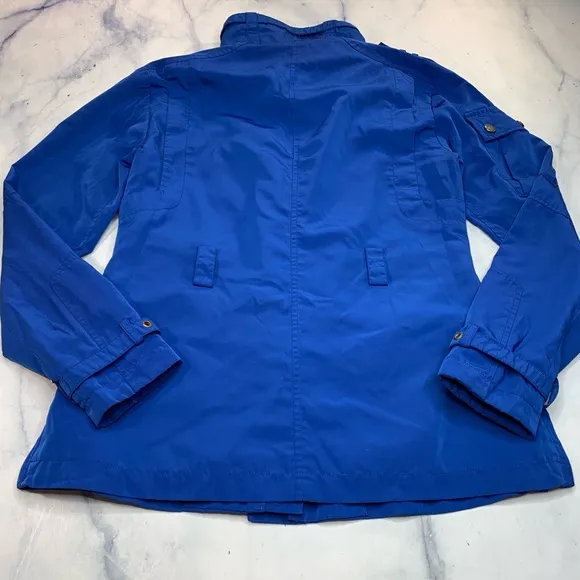 Trina Turk Hamptons Anorak Jacket Windbreaker Blue