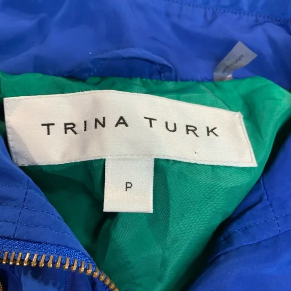 Trina Turk Hamptons Anorak Jacket Windbreaker Blue
