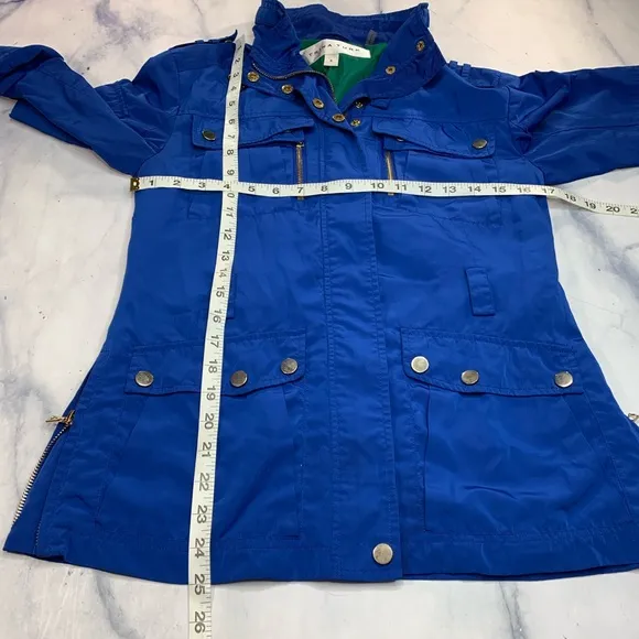 Trina Turk Hamptons Anorak Jacket Windbreaker Blue