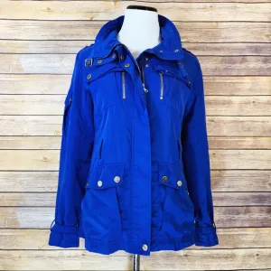Trina Turk Hamptons Anorak Jacket Windbreaker Blue