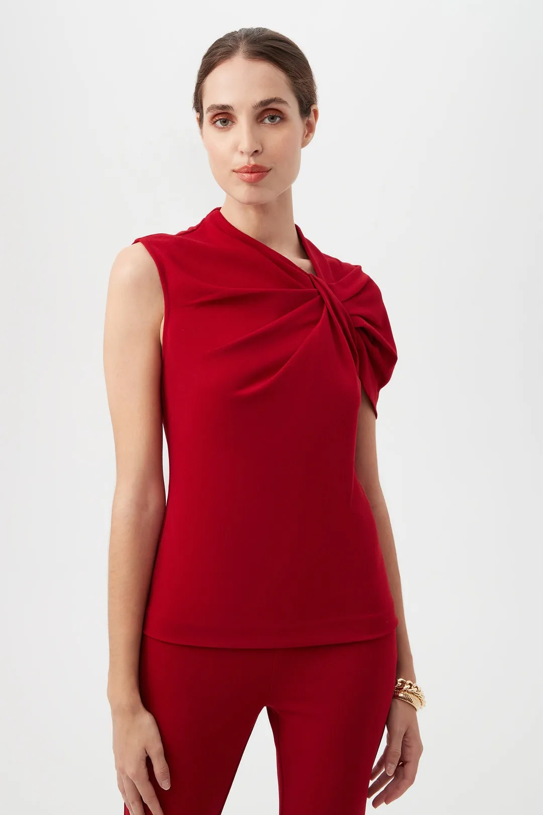 Trina Turk Keshi Top in Roselle Red