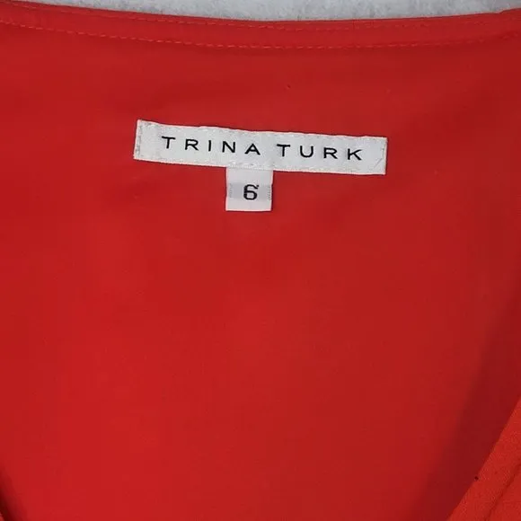 Trina Turk Sylvia Dress Orange with Pockets size 6