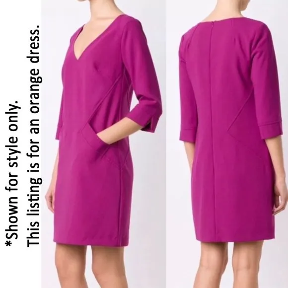 Trina Turk Sylvia Dress Orange with Pockets size 6