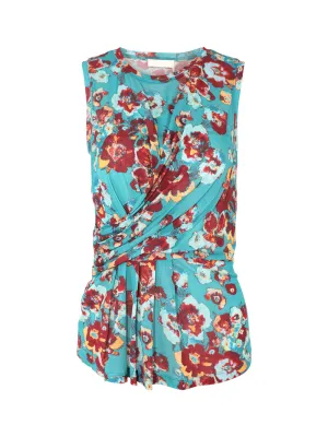 Ulla Johnson Naia Top in Jade Floral