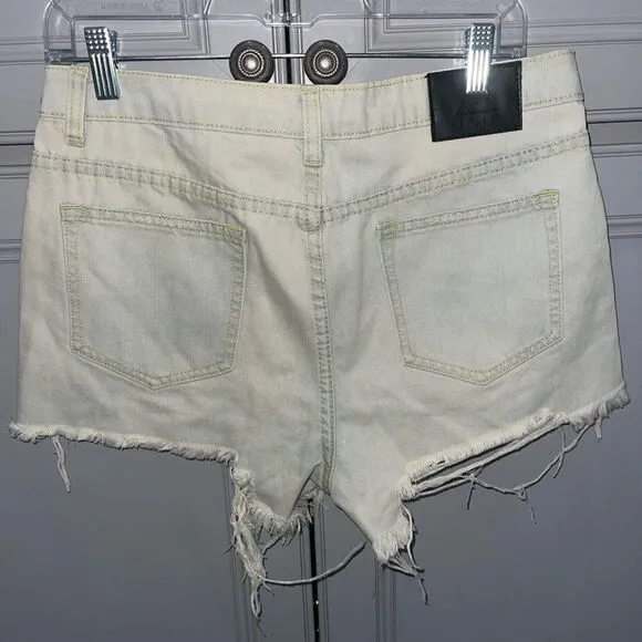 UNIF Distressed light wash cut off denim shorts size 27