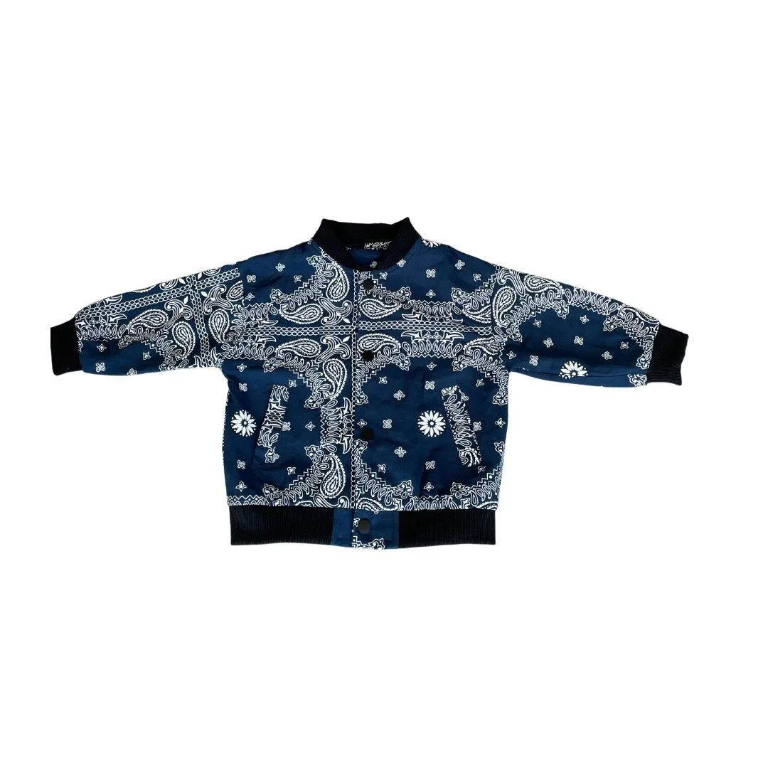 Unisex Paisley Print Bomber Jacket