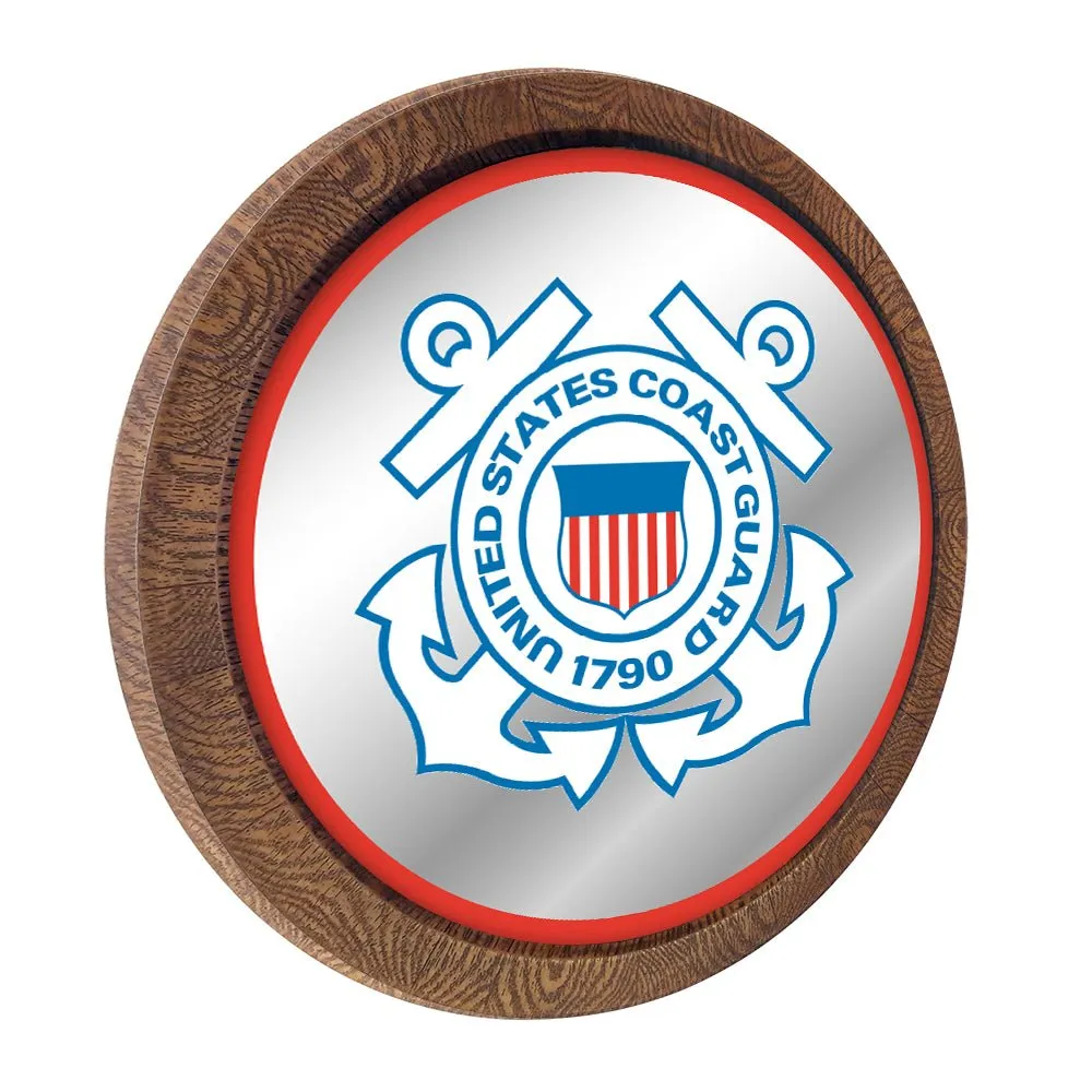 US Coast Guard: "Faux" Barrel Top Mirrored Wall Sign