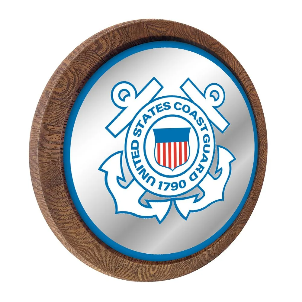 US Coast Guard: "Faux" Barrel Top Mirrored Wall Sign