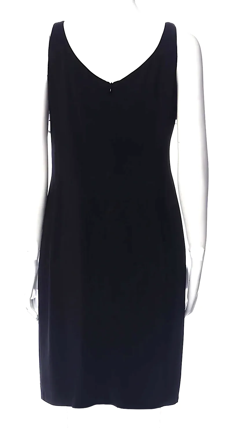 Valentino Garavani Italy.  Black Silk Front Ruffle Mini Dress
