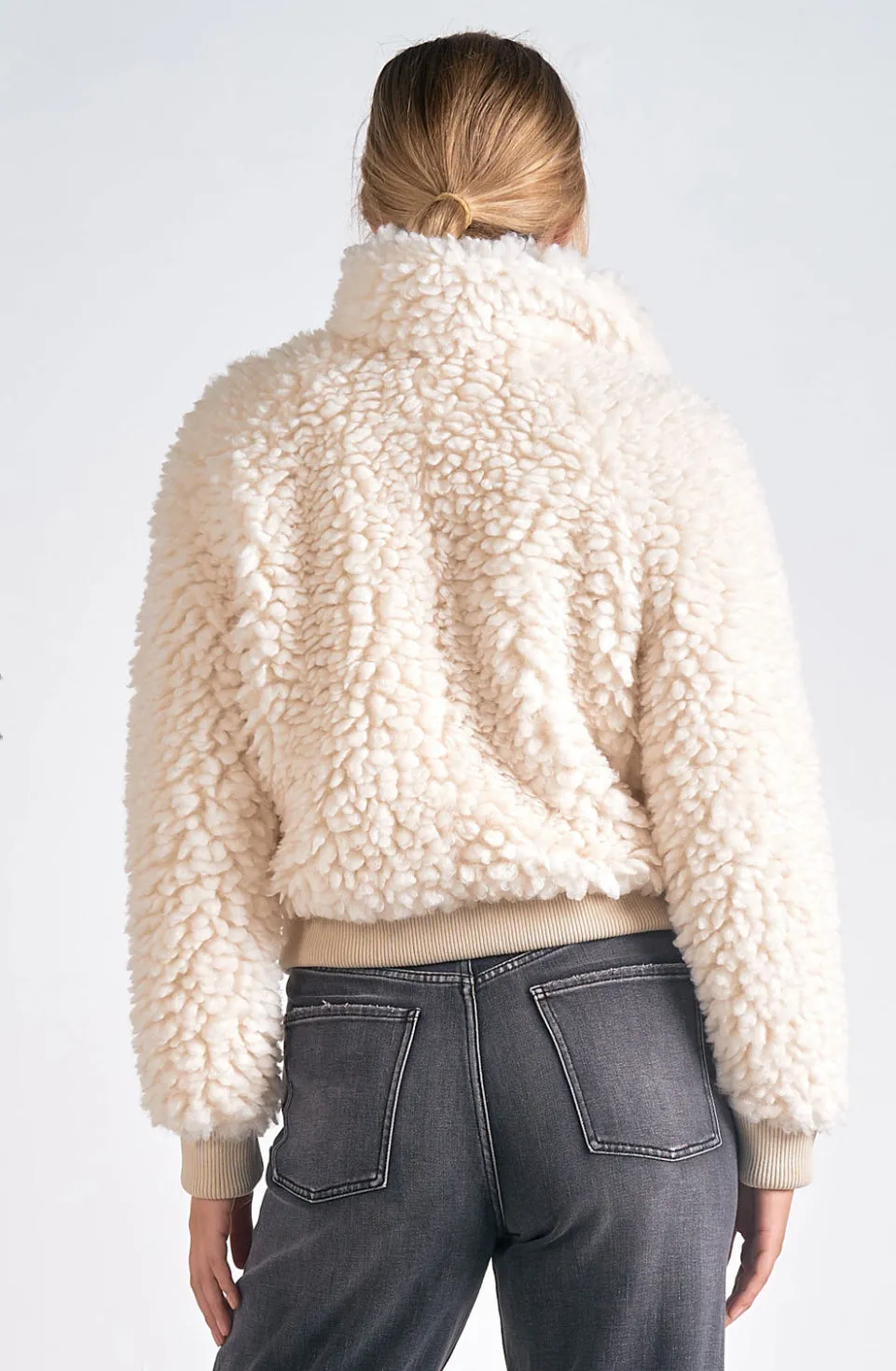 Vanilla Sherpa Bomber Jacket