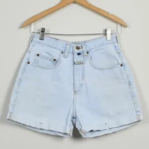 Vintage 90s Marithe Francois Girbaud Light Wash High Rise Denim Shorts - Size 26