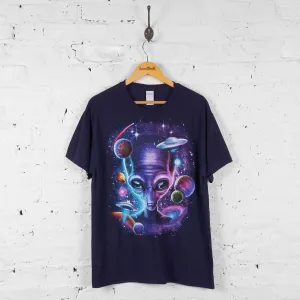 Vintage Alien T-shirt - Navy - L