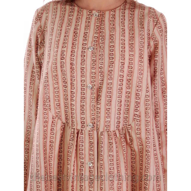 Vintage Marimekko Dress 1970s  Womens S 38/10 Shift Dress Pink & Cream Mini Print Stripe
