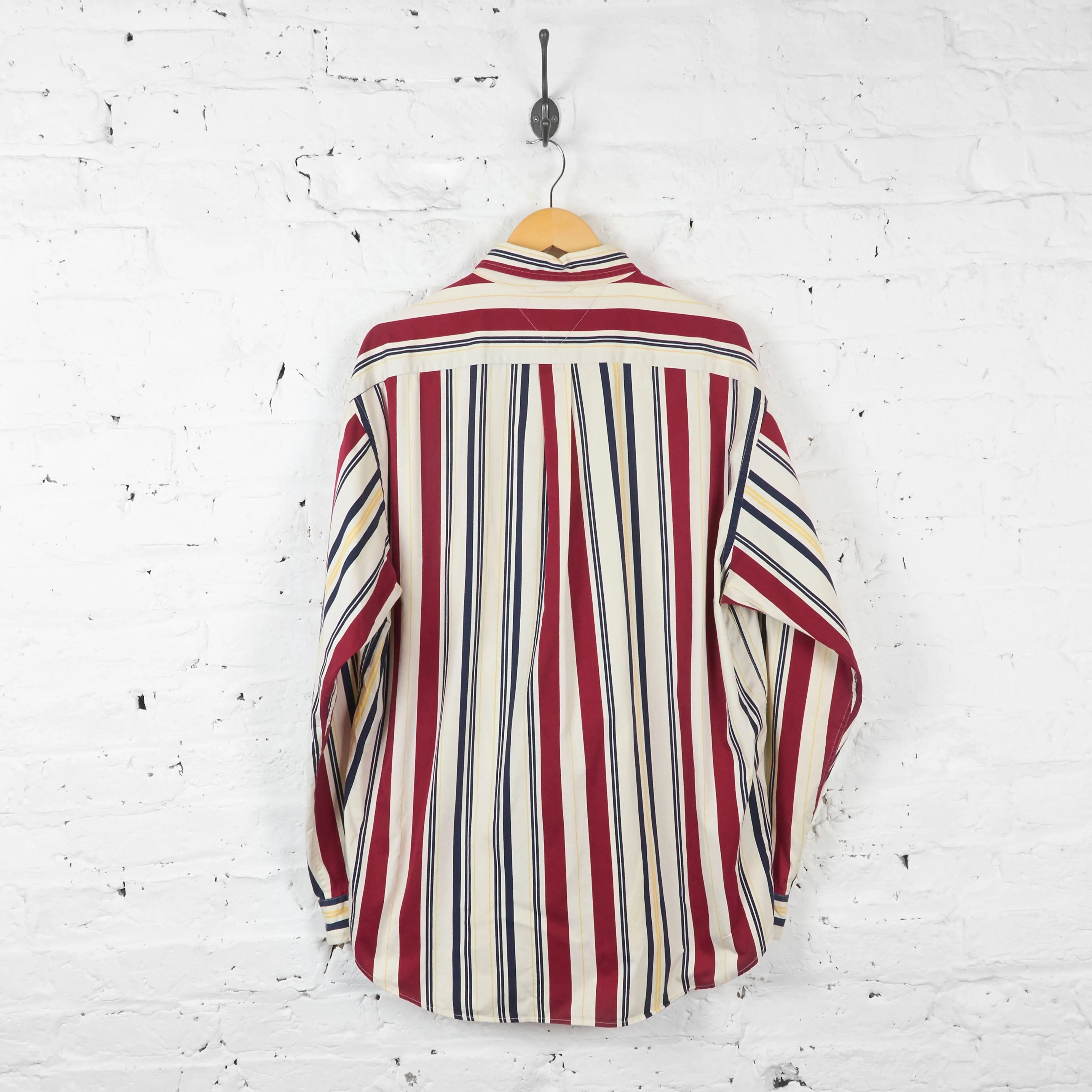 Vintage Tommy Hilfiger Striped Shirt - Cream/Red - L