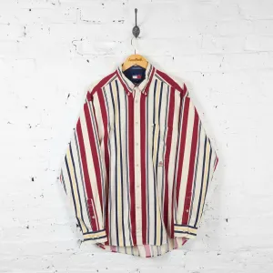 Vintage Tommy Hilfiger Striped Shirt - Cream/Red - L