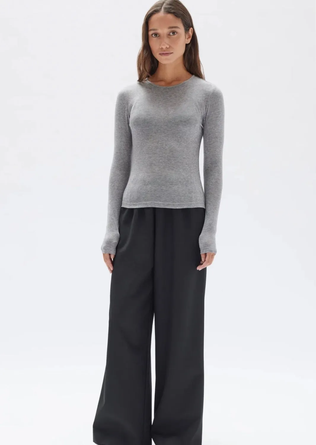 Violet Long Sleeve Tee Grey Marle