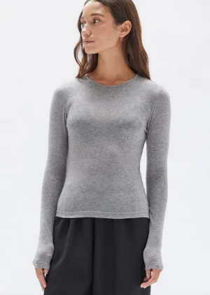 Violet Long Sleeve Tee Grey Marle