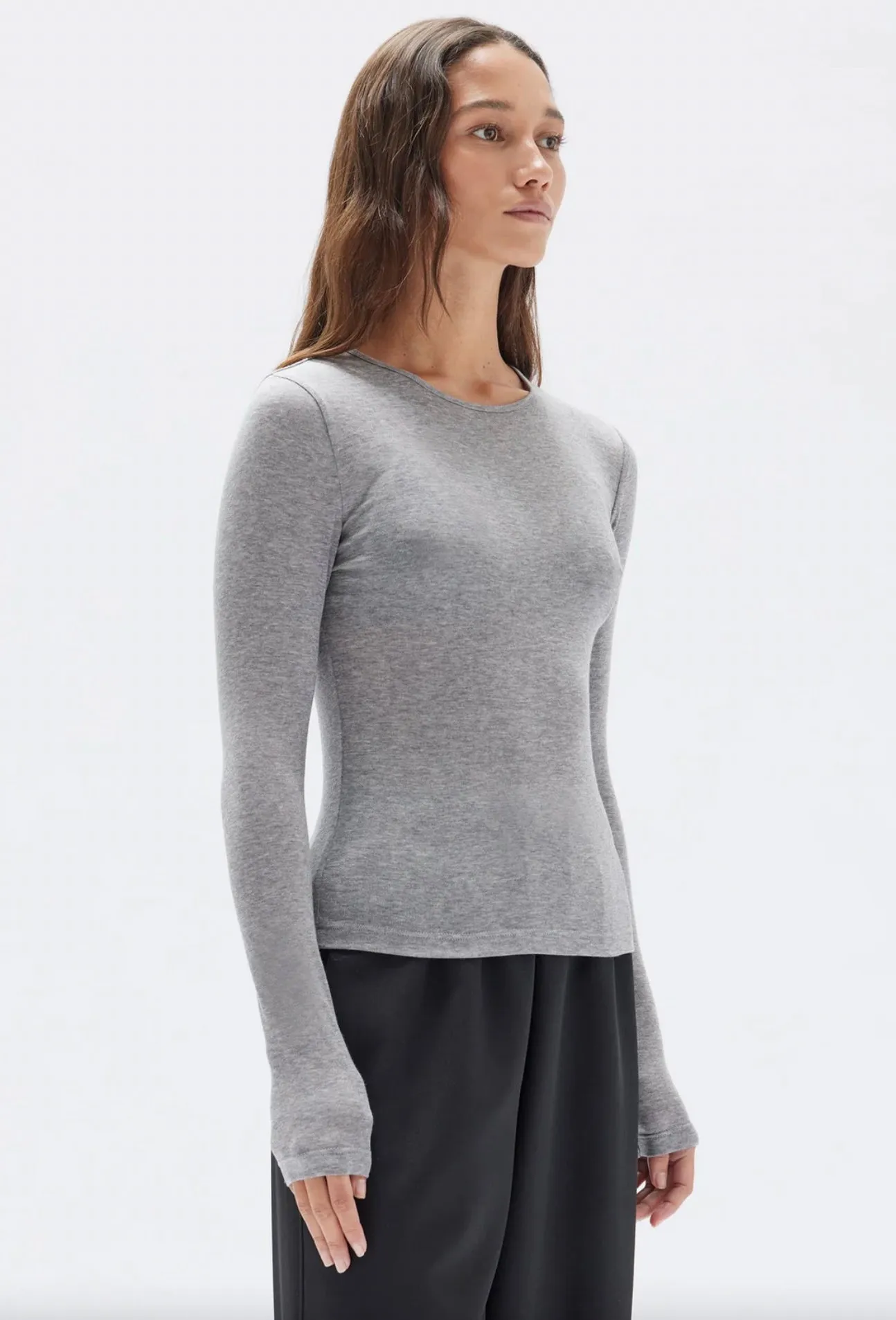 Violet Long Sleeve Tee Grey Marle
