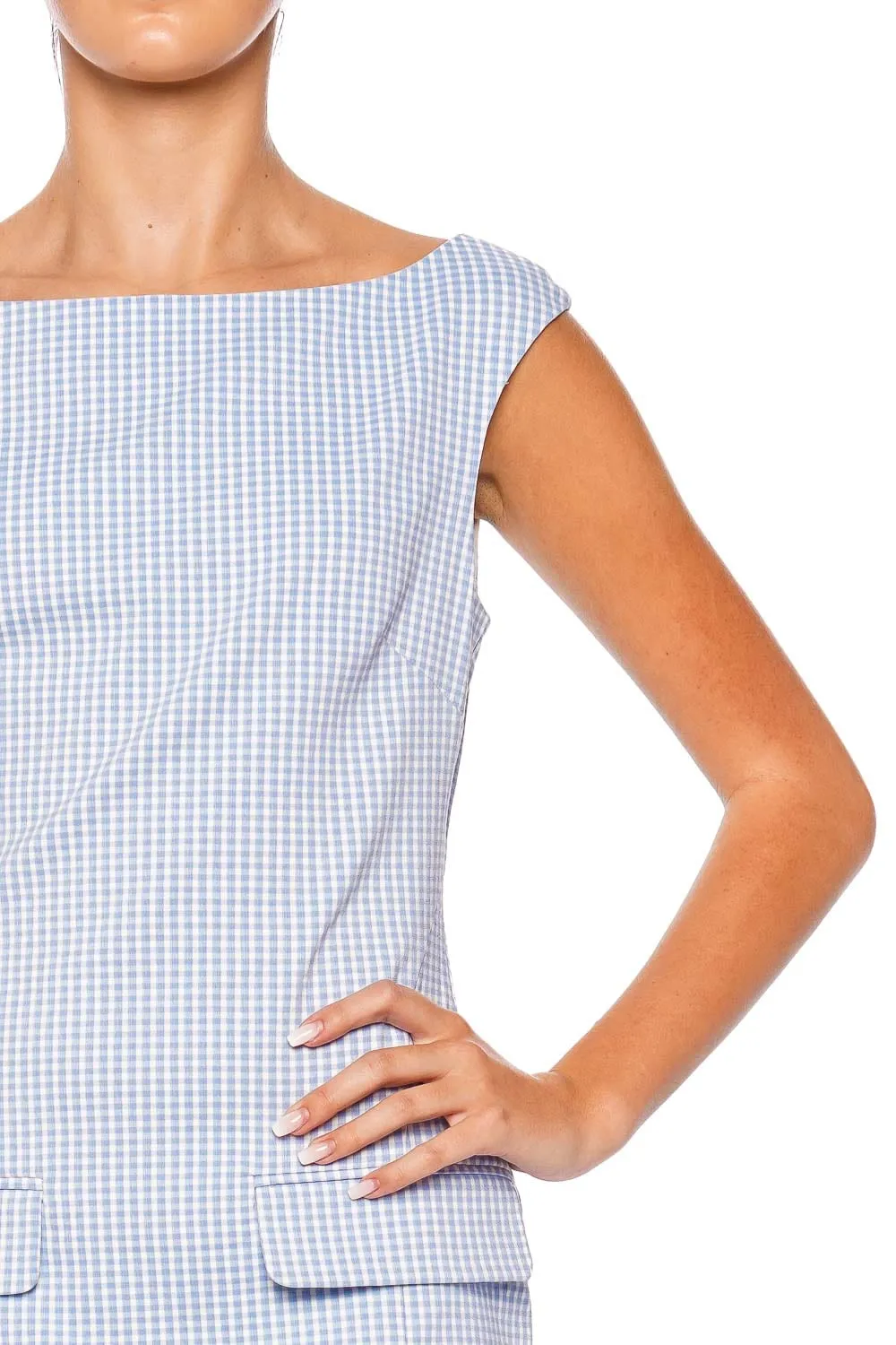 Walker Sky Micro Check Mini Dress