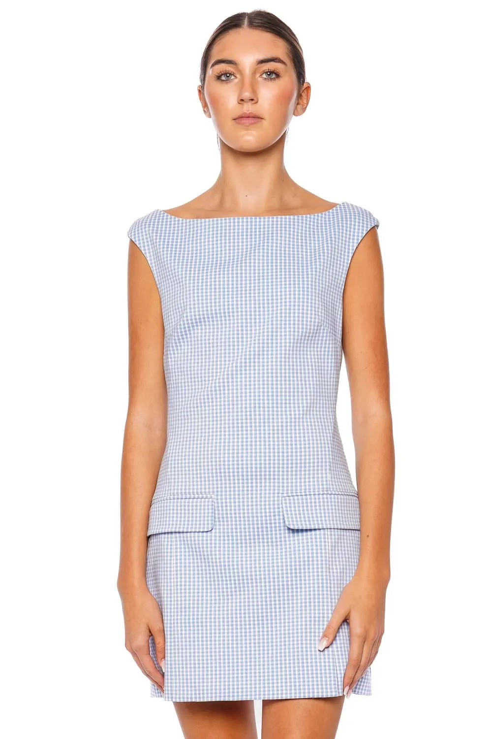 Walker Sky Micro Check Mini Dress