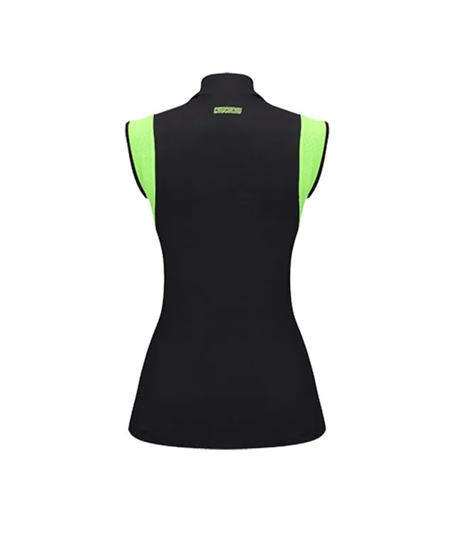 [Warehouse Sale] CHUCUCHU Women's Mesh Dual Point Top - Black
