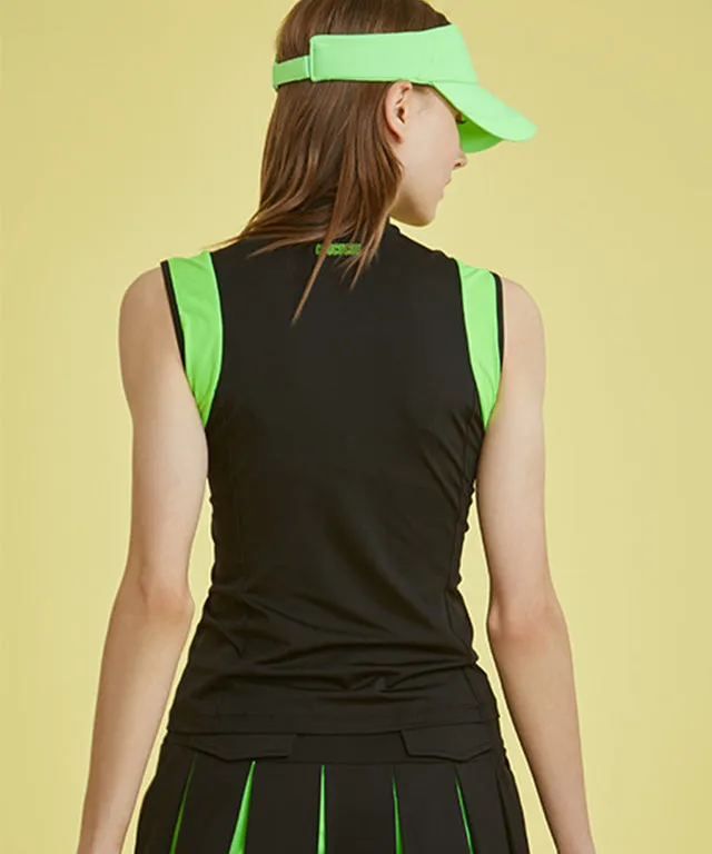 [Warehouse Sale] CHUCUCHU Women's Mesh Dual Point Top - Black