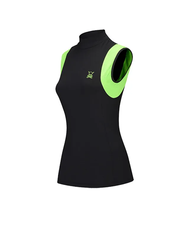 [Warehouse Sale] CHUCUCHU Women's Mesh Dual Point Top - Black