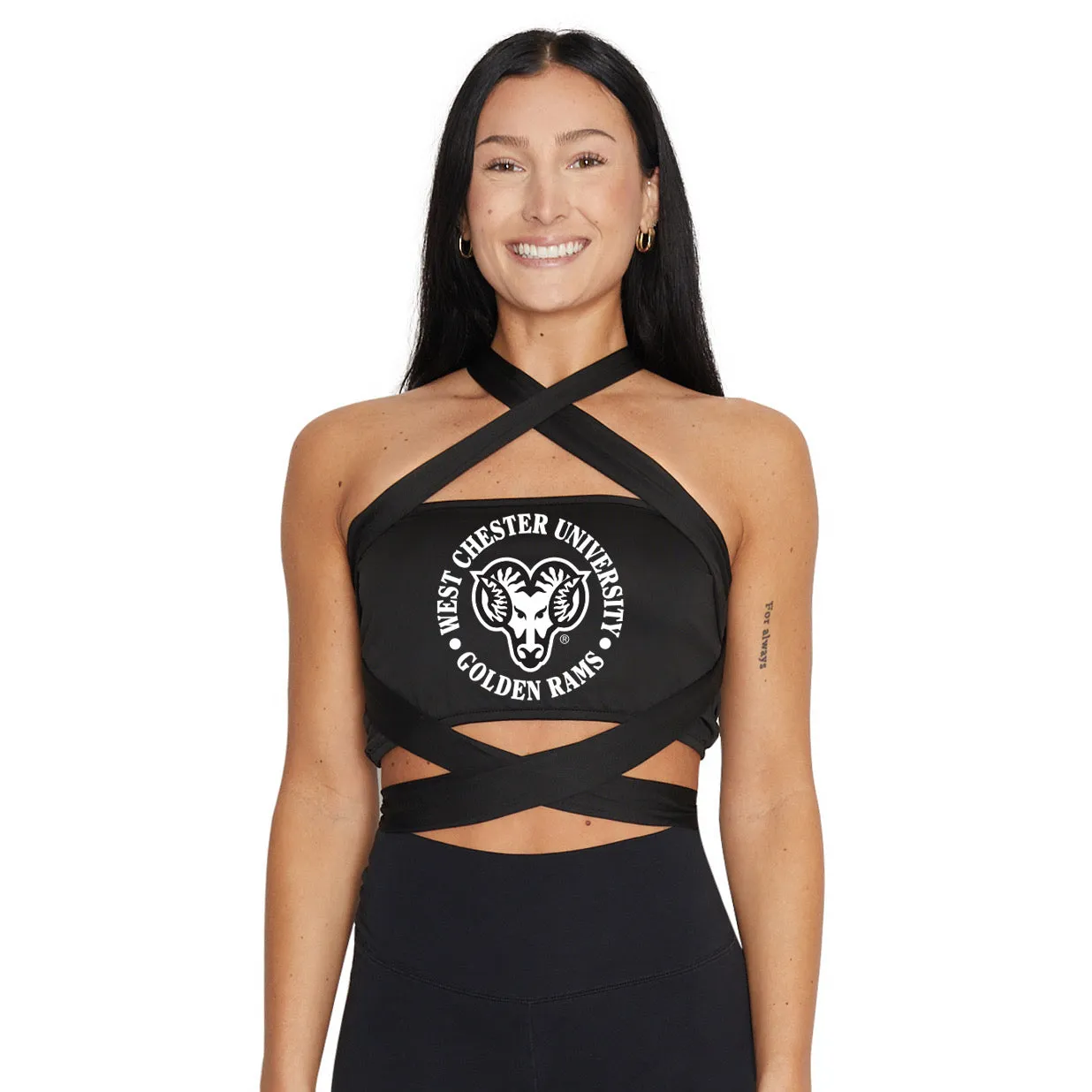 West Chester University Black Multi Way Bandeau Top