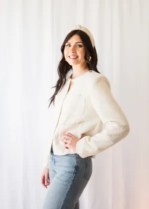 What I Love About Sundays Ivory Tweed Coat