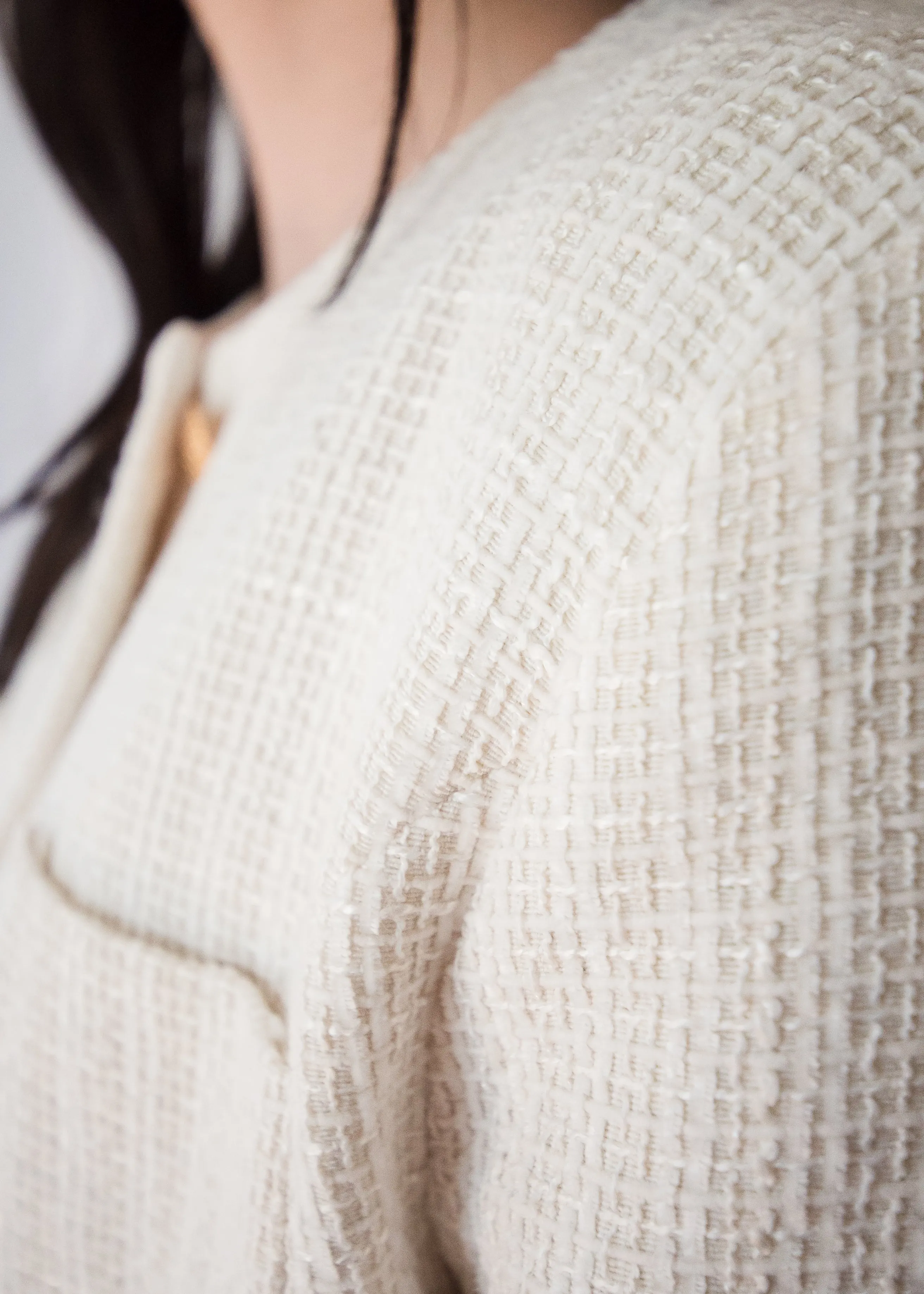 What I Love About Sundays Ivory Tweed Coat