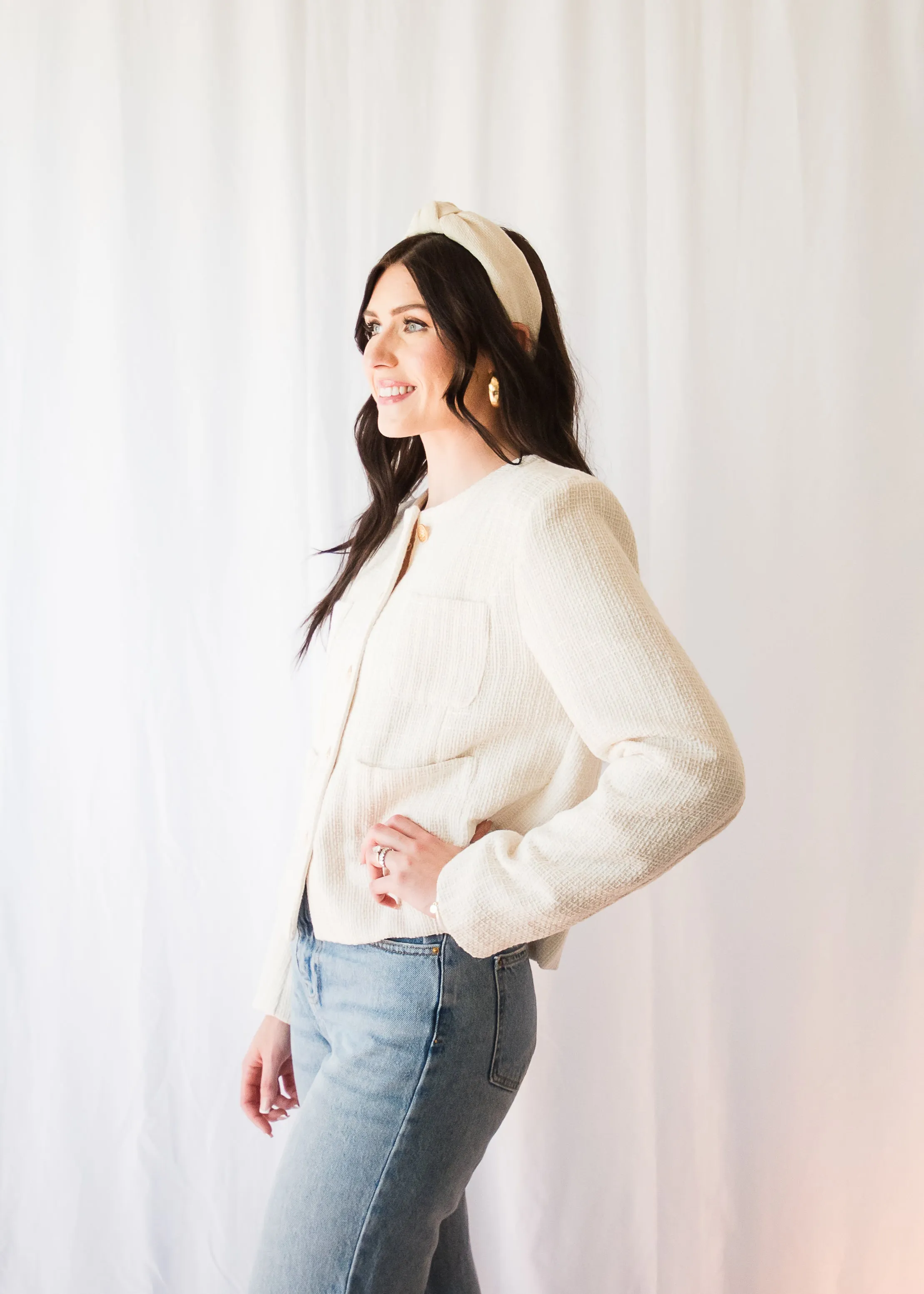 What I Love About Sundays Ivory Tweed Coat