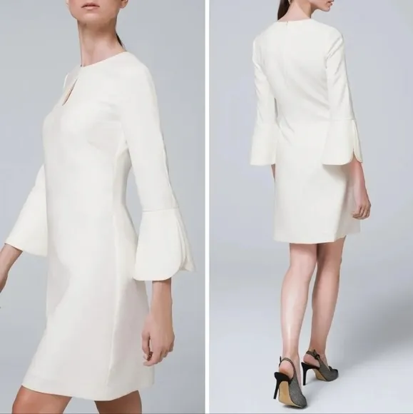 WHBM Petal-Sleeve Shift Mini Dress Size 4