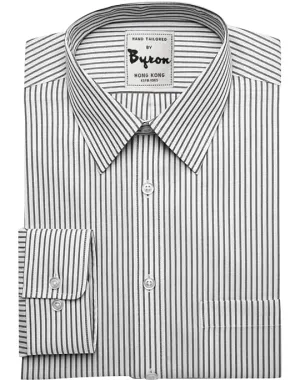 White and Dk Grey Striped Shirt