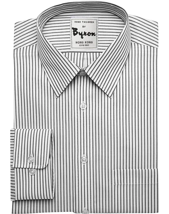 White and Dk Grey Striped Shirt