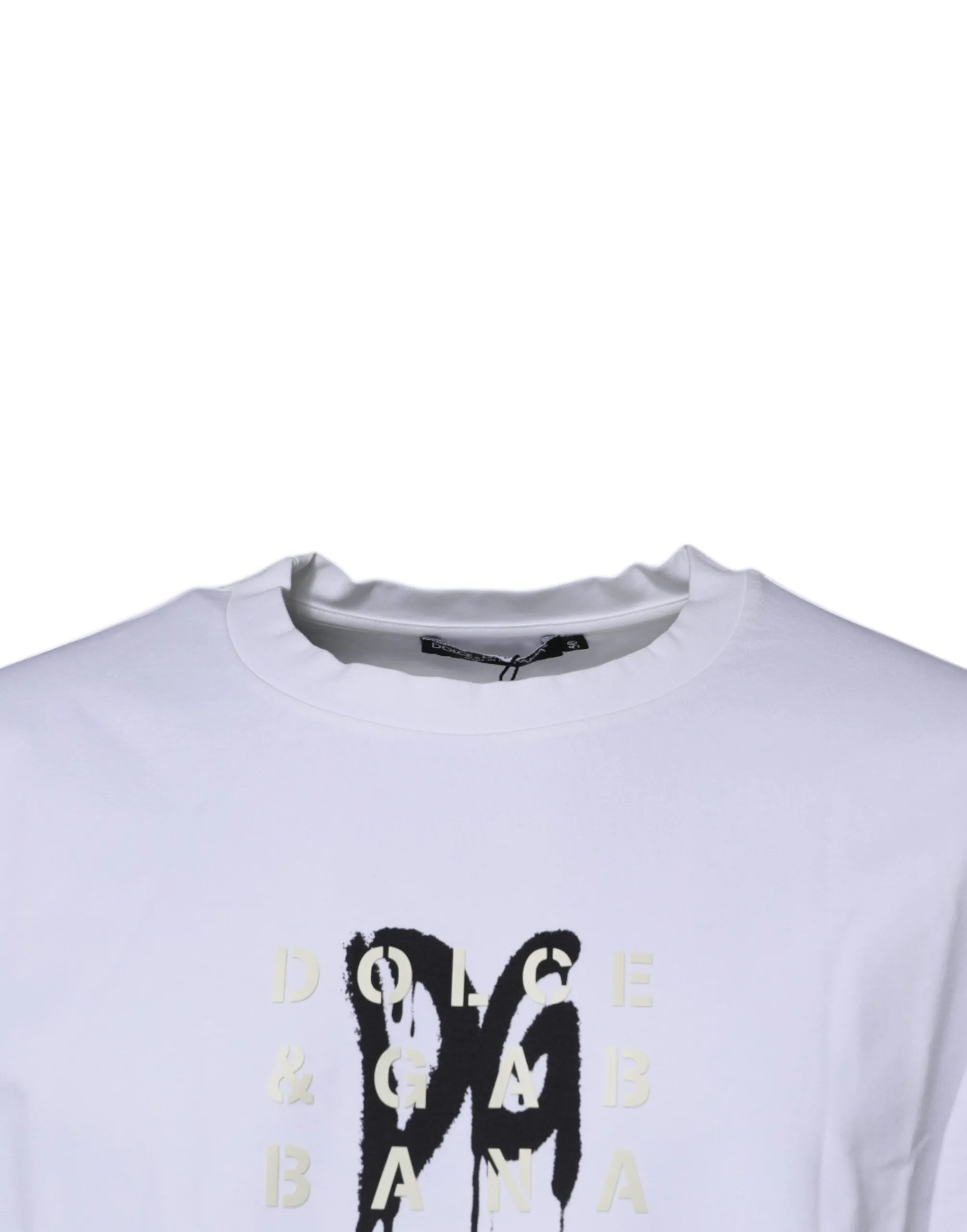 White DG Logo Cotton Crew Neck T-shirt