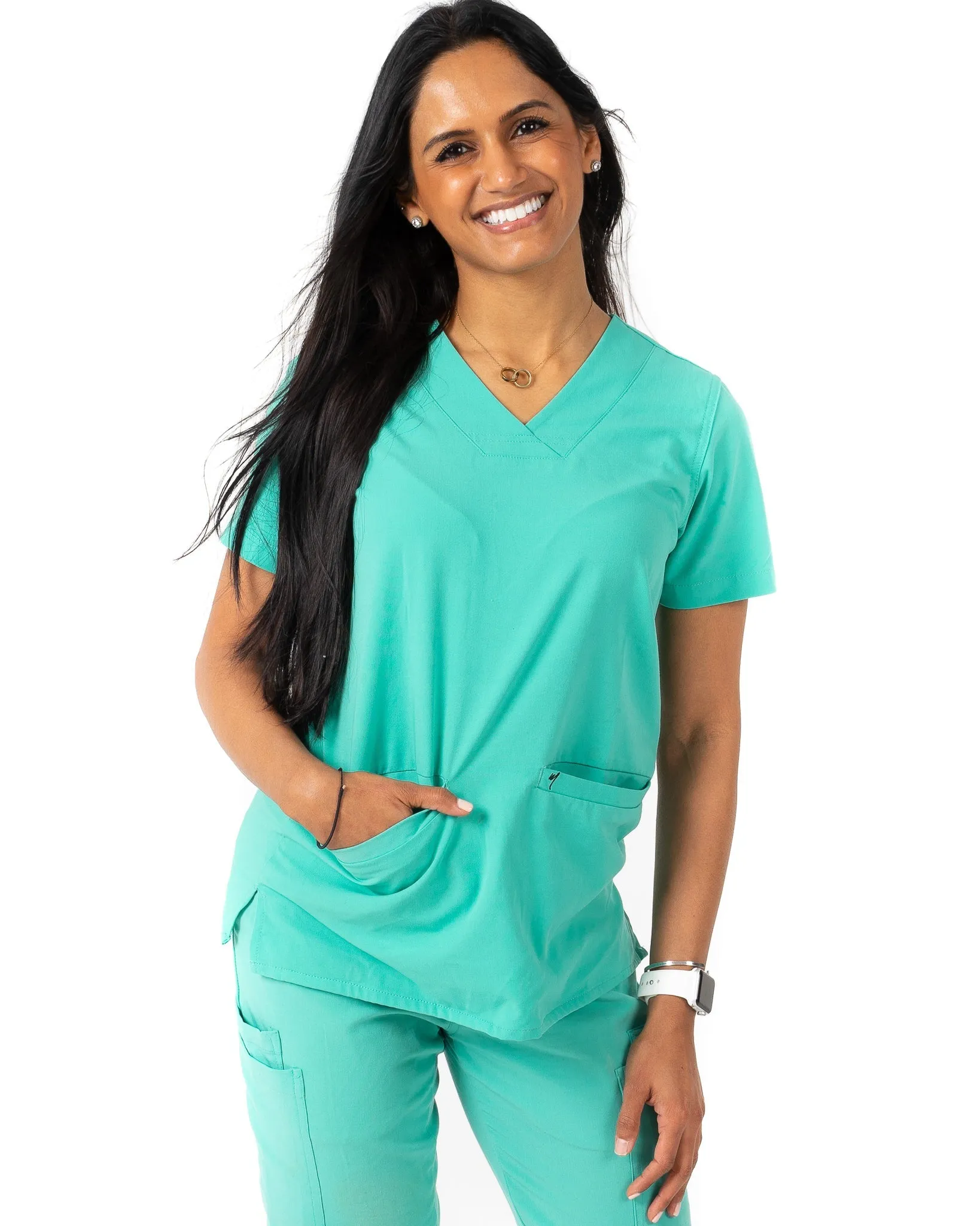 Women's 2 Pocket Scrub Top - Amber