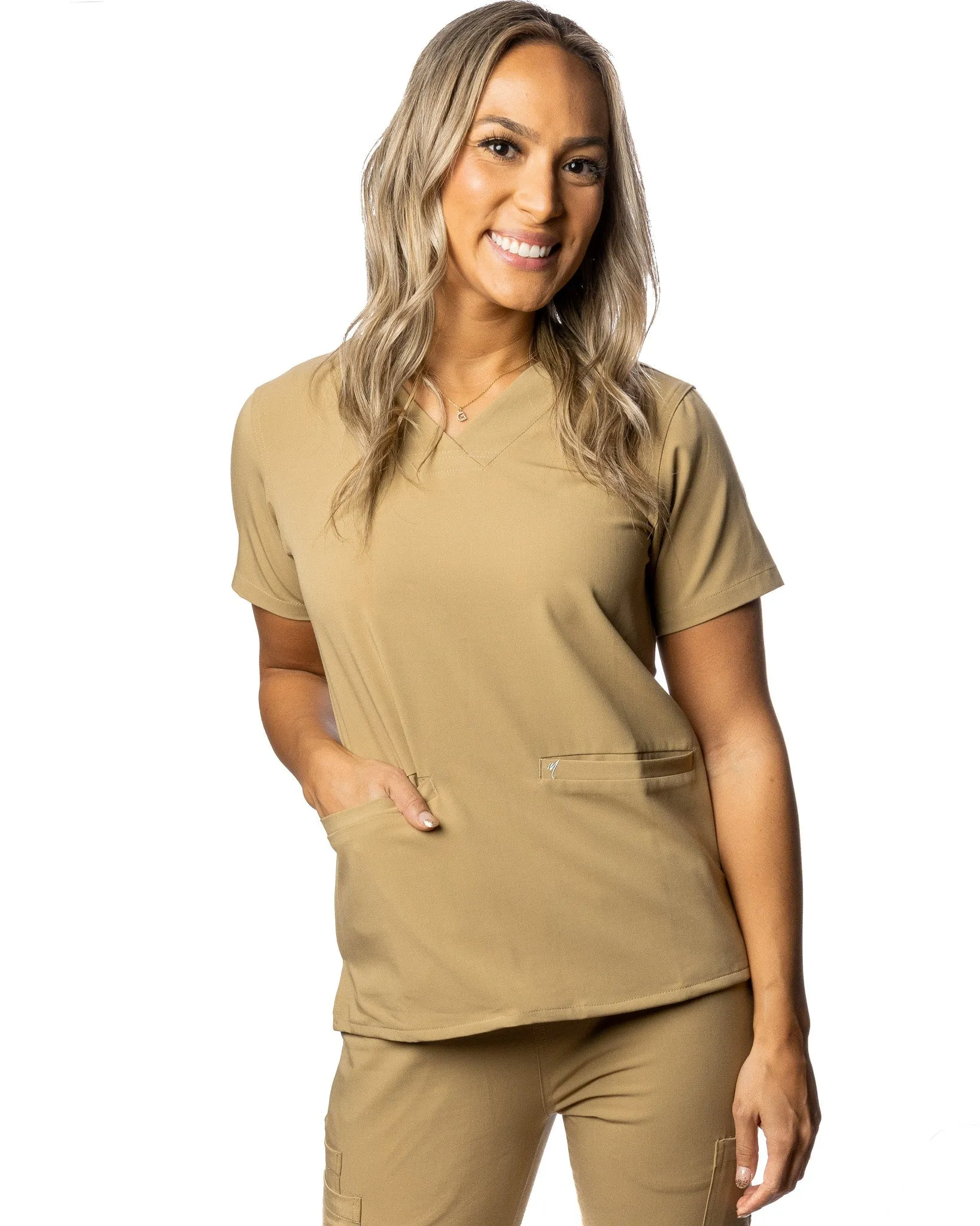 Women's 2 Pocket Scrub Top - Amber