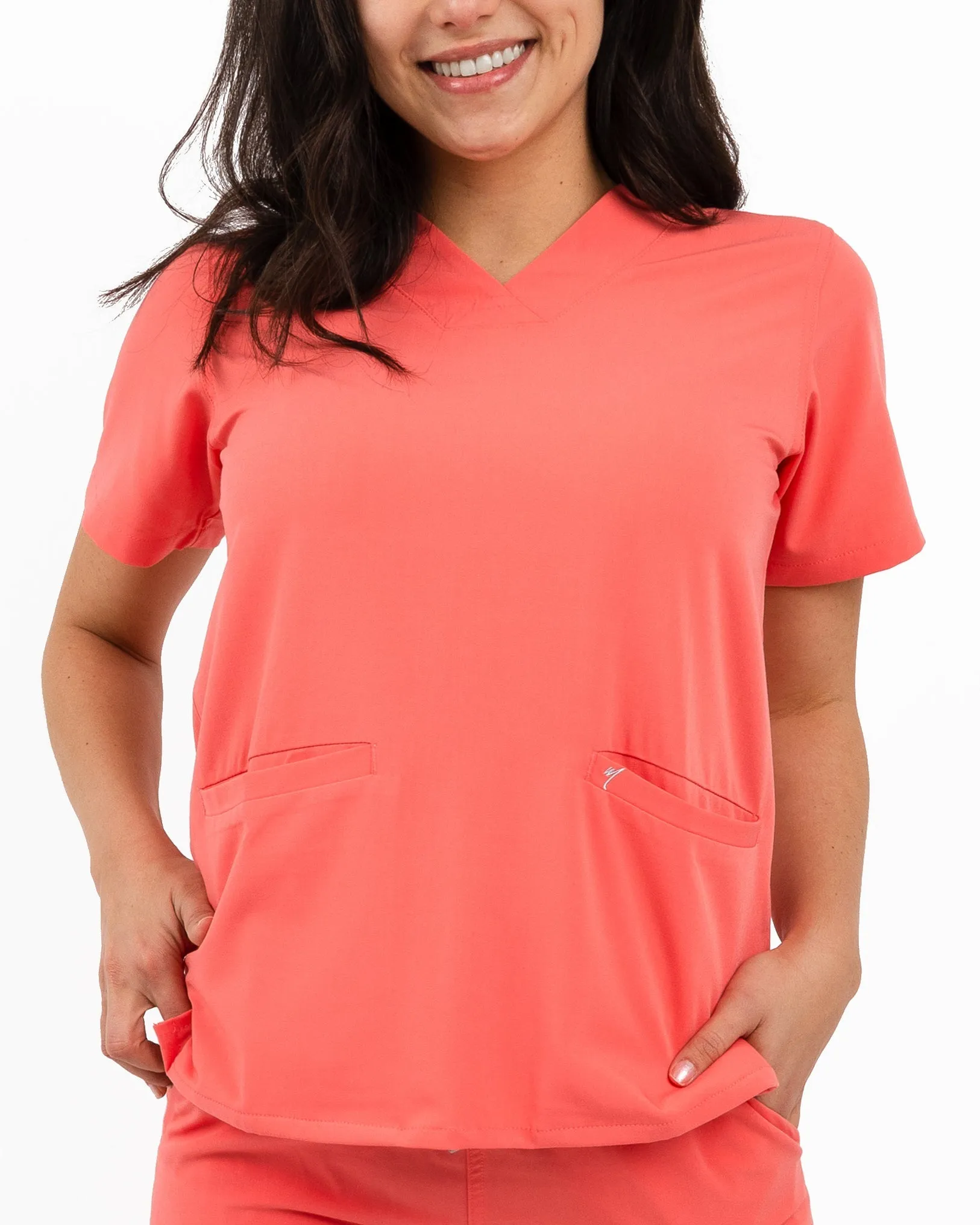 Women's 2 Pocket Scrub Top - Amber