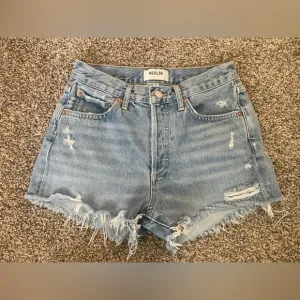 Women’s AGOLDE Parker Distressed Denim Jean Shorts Light Blue Size 24