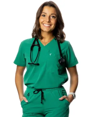 women's Hunter Green Scrub Top
