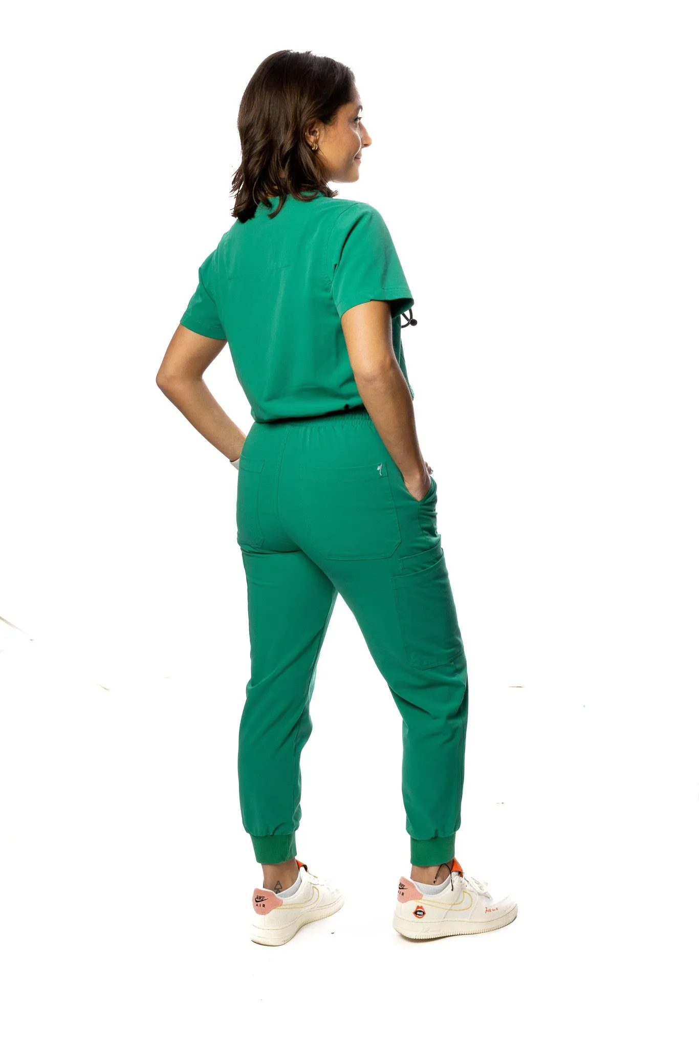 women's Hunter Green Scrub Top